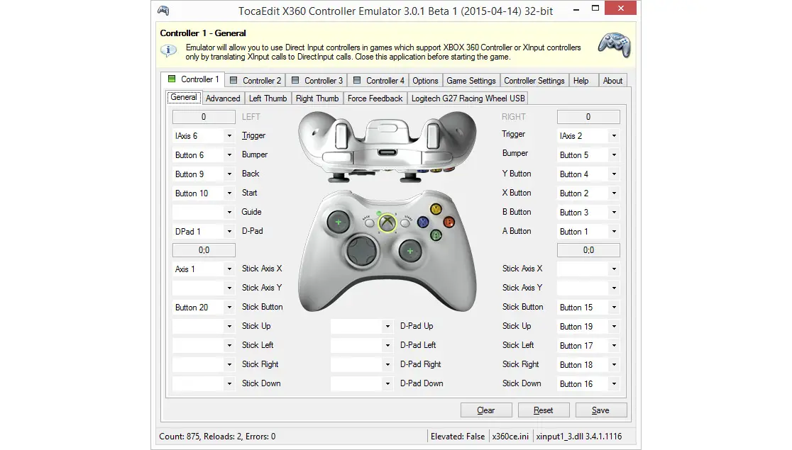 دانلود TocaEdit Xbox 360 Controller Emulator v3.2.10.82 برای ویندوز (اجرای بازیهای PC با دستههای معمولی) دانلود TocaEdit Xbox 360 Controller Emulator برای ویندوز (اجرای بازیهای PC با دستههای معمولی)