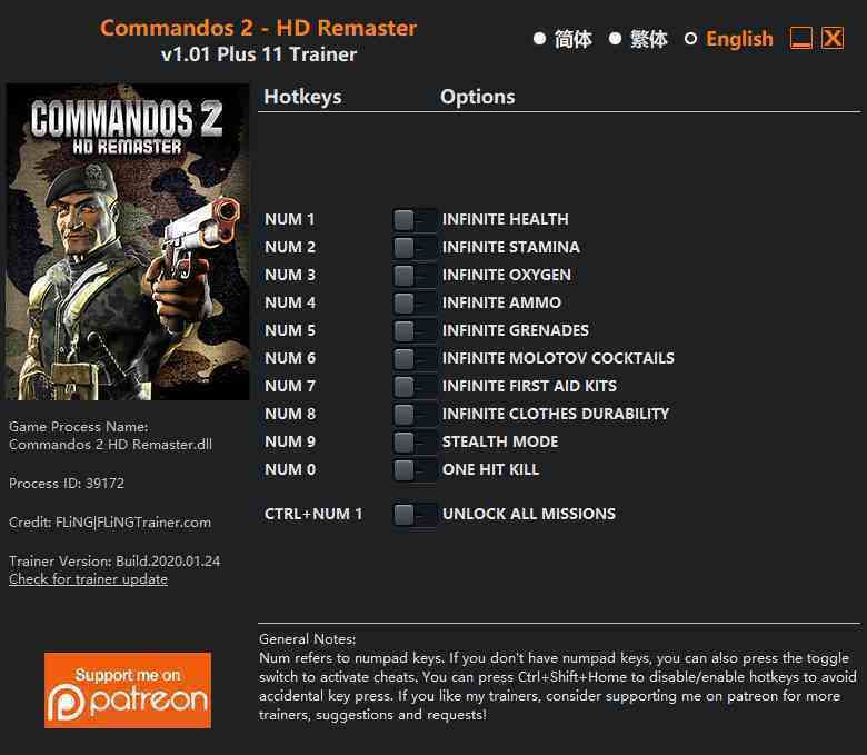 دانلود ترینر Commandos 2 – HD Remaster سالم و معتبر (کد تقلب و نسوز کننده) ترینر