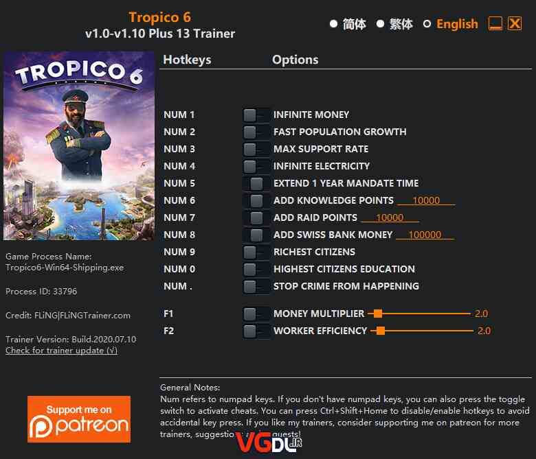 دانلود ترینر سالم و معتبر Tropico 6