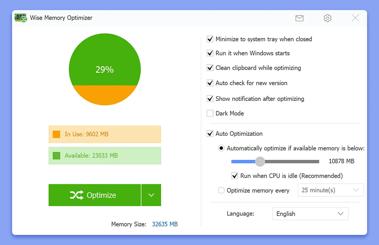 دانلود Wise Memory Optimizer V4.2.4.132 برای ویندوز (بهینه‌سازی رم رایانه)