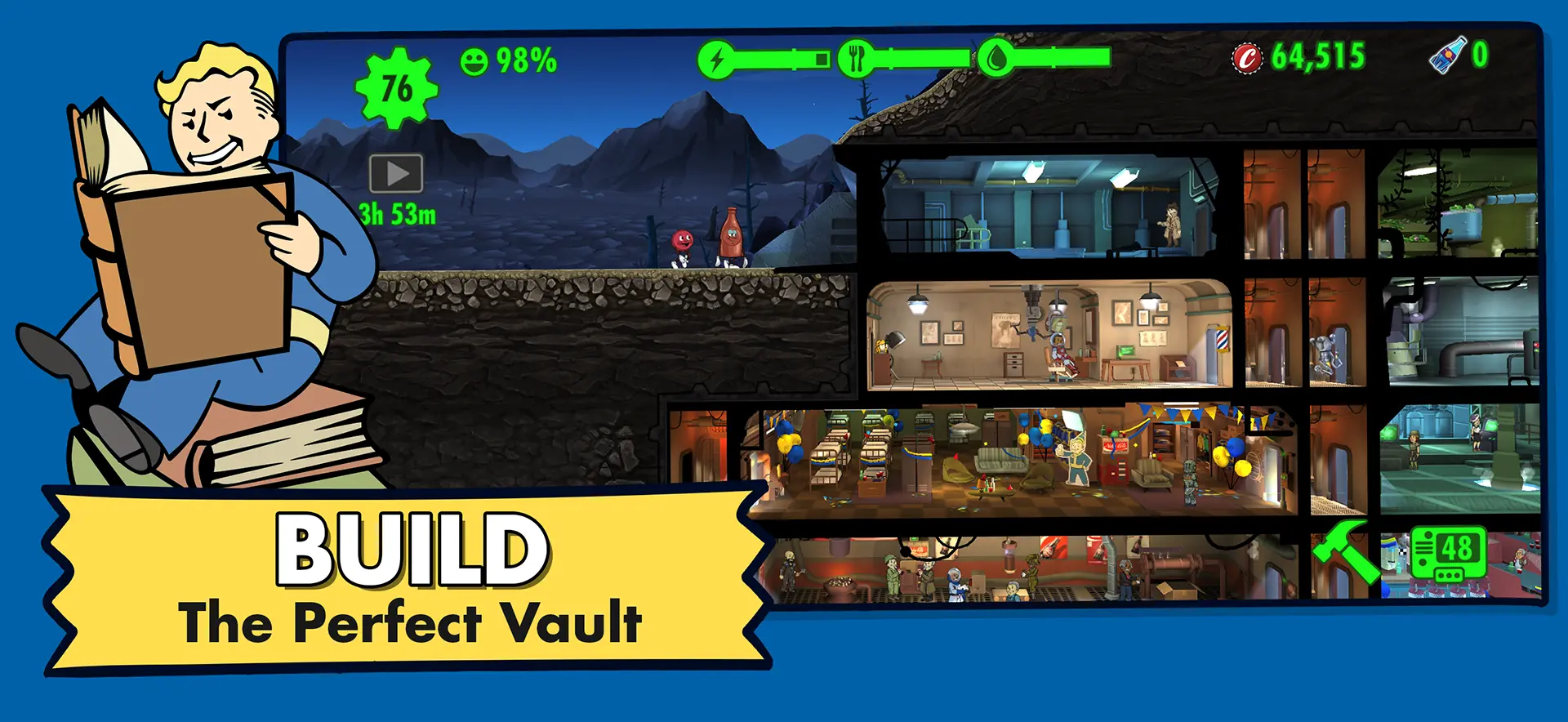 دانلود بازی Fallout Shelter v2.4.1 (پناهگاه بارش اتمی) برای اندروید دانلود بازی Fallout Shelter برای اندروید